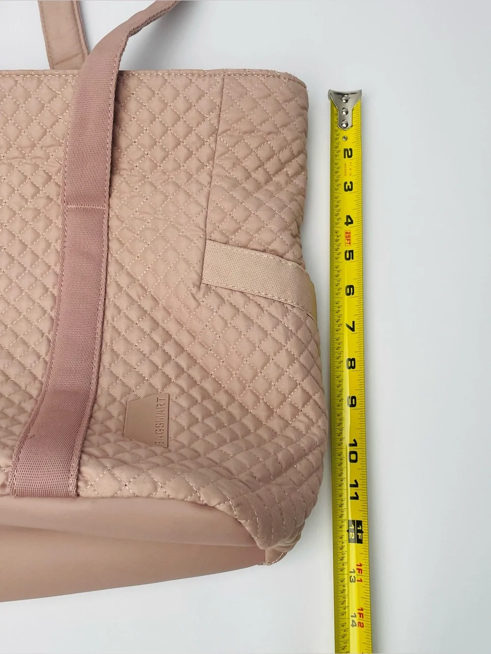 Bagsmart Dusty Pink Quilted Computer Laptop Zip Pocket Bag